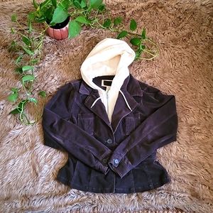 Nori Corduroy Sweater Hoodie Jacket